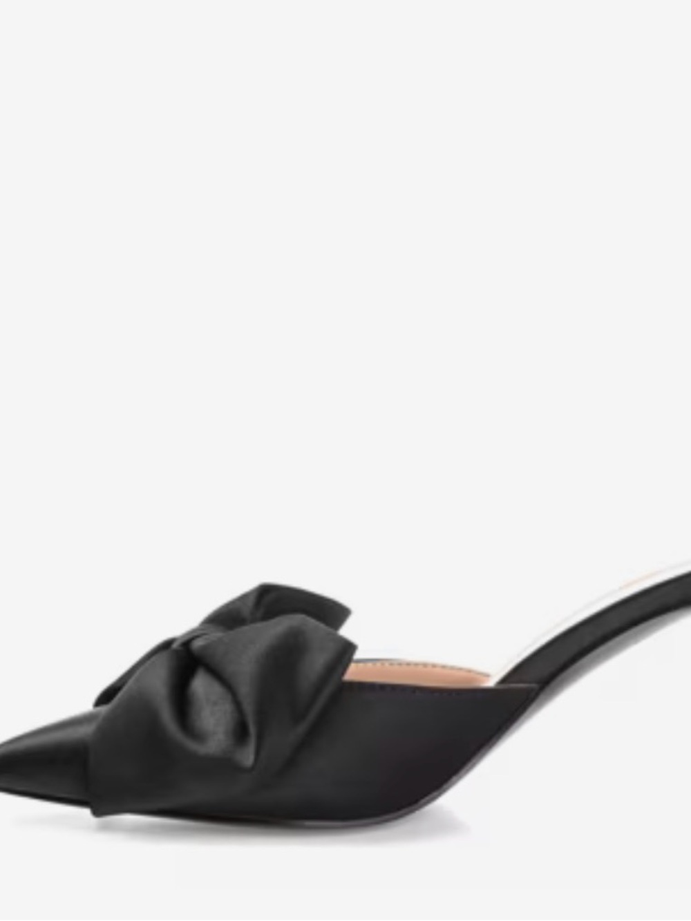 Journee Collection Black Bow Pointed-Toe Mule Heels - Picture 3 of 4